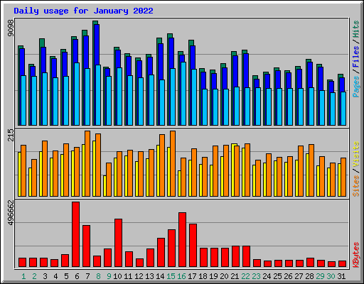 Daily usage for January 2022