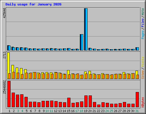 Daily usage for January 2026