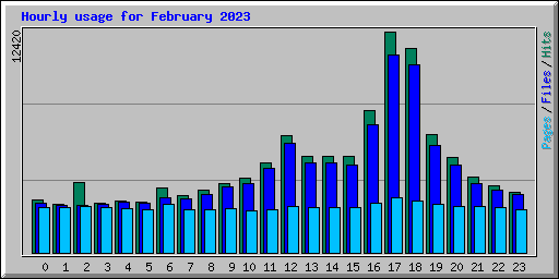 Hourly usage for February 2023