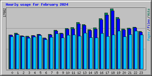 Hourly usage for February 2024